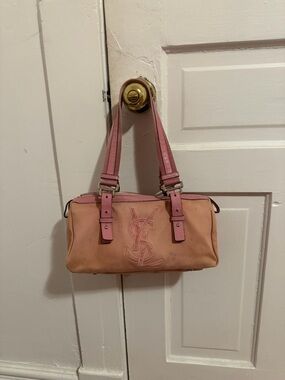 Yves Saint Laurent Shoulder Bag Pink Canvas 2662772